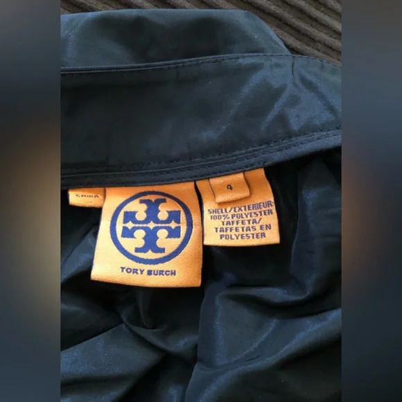 Tory Burch Shimmering Black Taffeta A-Line Skirt Size 4 - Picture 9 of 11